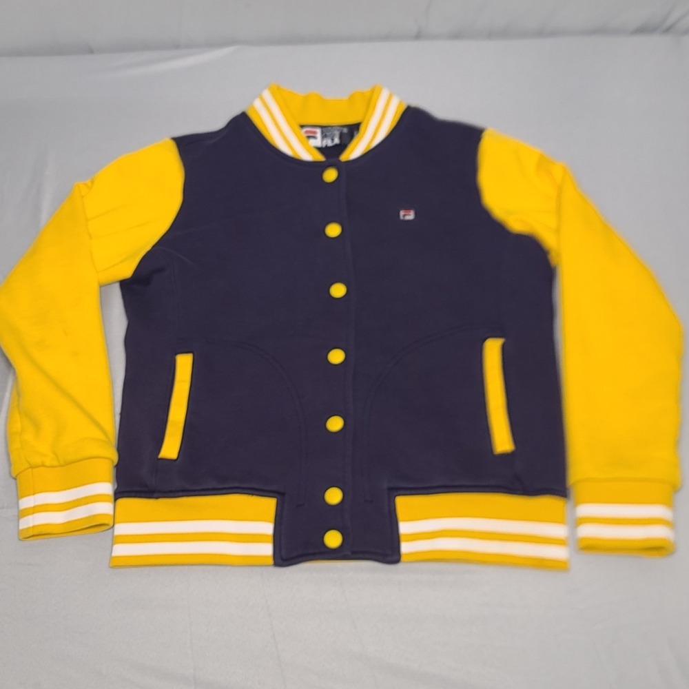 Vtg White Line Fila Varsity Jacket Mens Medium Italian‎ Heritage Embroidered